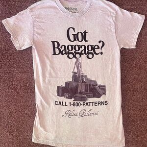 KELSEA BALLERINI GOT BAGGAGE VINTAGE WASH PINK GRAPHIC T SHIRT SIZE SMALL